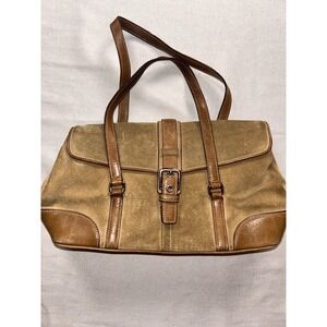 Coach Hampton Brown Leather Bag VTG Small Two Strap